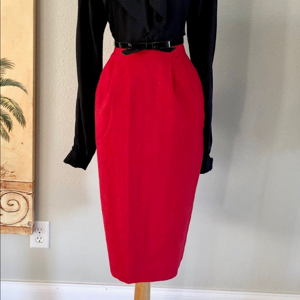 Vintage Retro Red Pencil Skirt